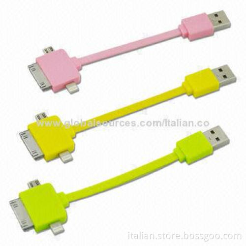 Colorful Multifunction Flat Cables for iPhone, iPad, Small and Strong